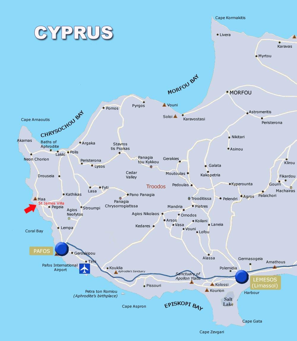 Kaart coral bay Küpros