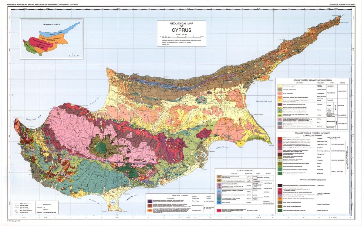 Küpros geograafiline kaart