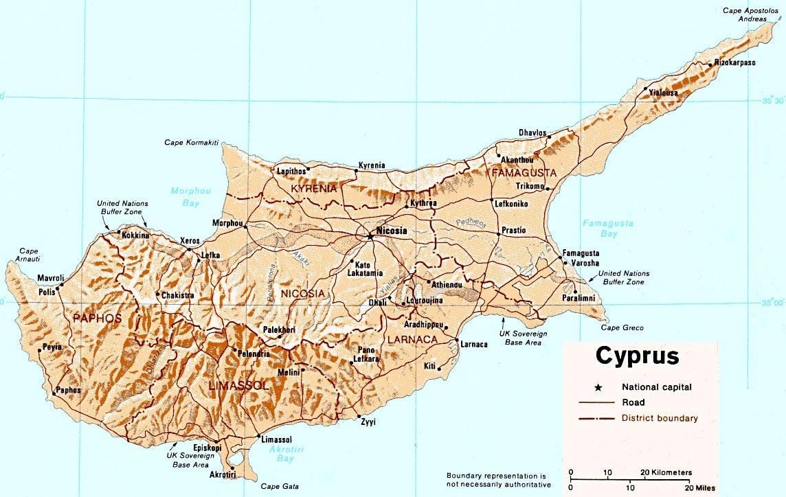 paphos on Küprose kaart turist