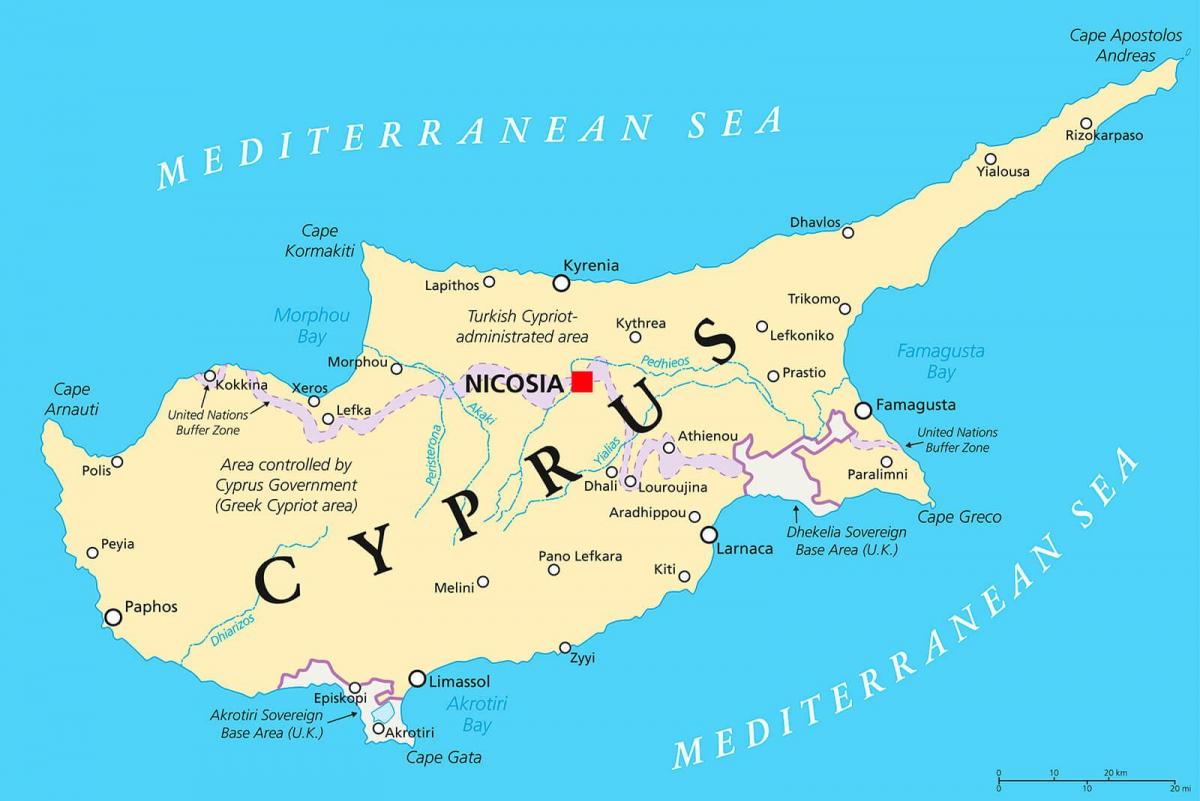 kaart näitab Küpros