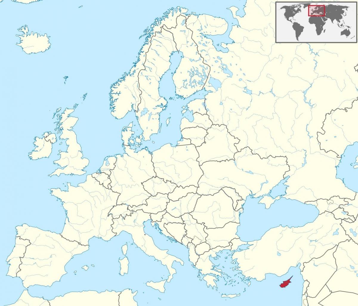 Küpros kaardil maailma