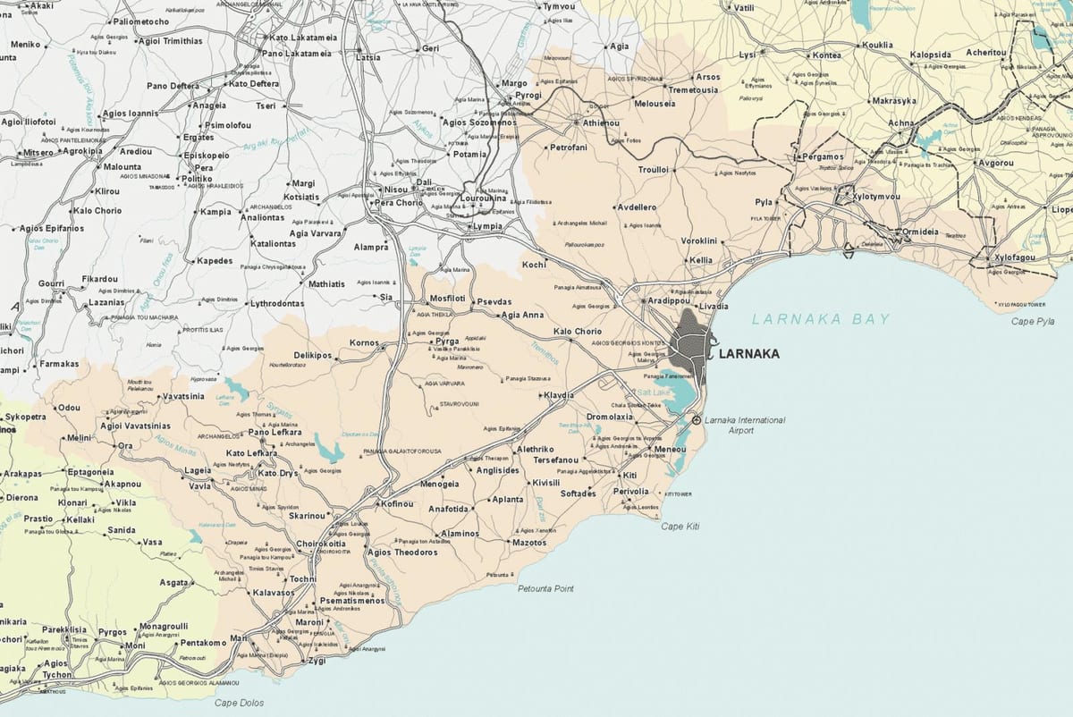 Kaart larnaca Küprose