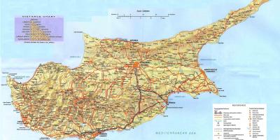Kaart Küpros holiday resorts