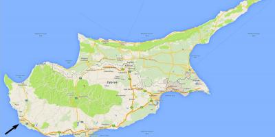 Kaart Küprose näitab lennujaamad